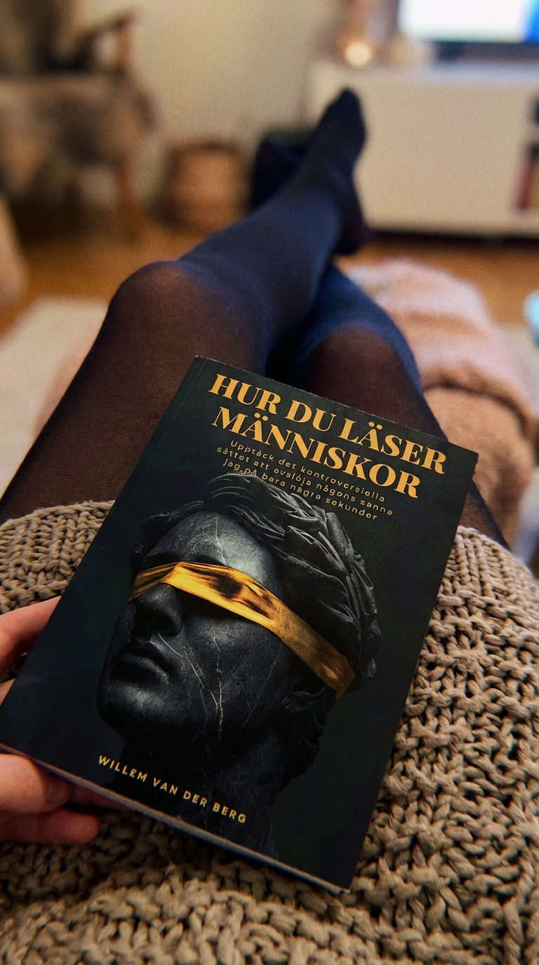 Någon läser Hur du läser människor i soffan